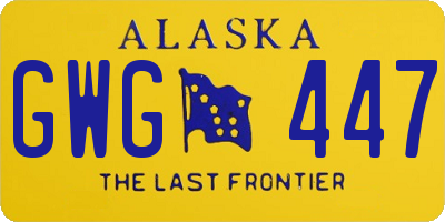 AK license plate GWG447