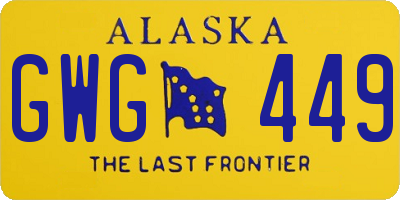 AK license plate GWG449