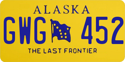 AK license plate GWG452