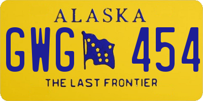 AK license plate GWG454