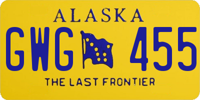 AK license plate GWG455