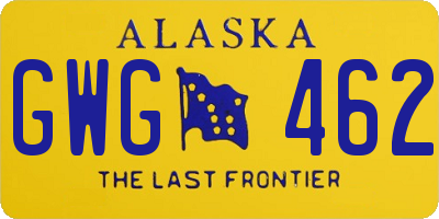 AK license plate GWG462