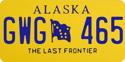 AK license plate GWG465