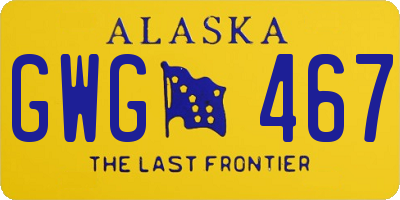 AK license plate GWG467