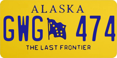AK license plate GWG474