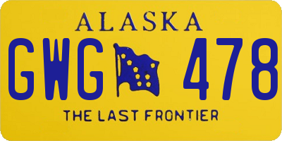AK license plate GWG478