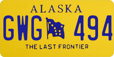 AK license plate GWG494