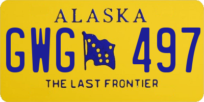 AK license plate GWG497