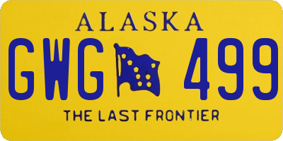 AK license plate GWG499