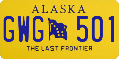 AK license plate GWG501