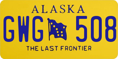 AK license plate GWG508