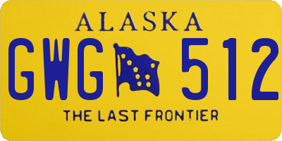 AK license plate GWG512