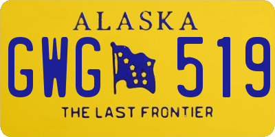 AK license plate GWG519