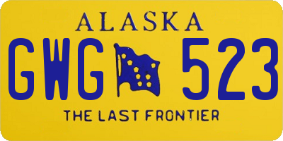 AK license plate GWG523