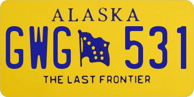 AK license plate GWG531