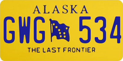 AK license plate GWG534