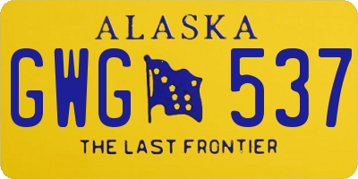 AK license plate GWG537