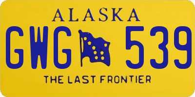 AK license plate GWG539