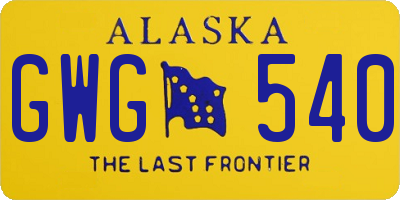 AK license plate GWG540