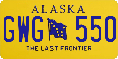 AK license plate GWG550