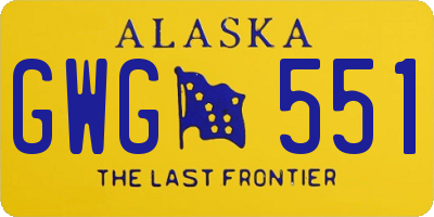 AK license plate GWG551