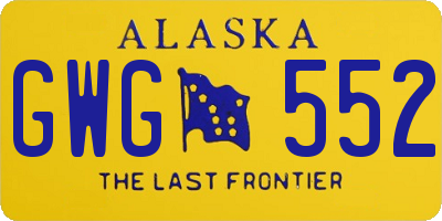 AK license plate GWG552