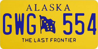 AK license plate GWG554