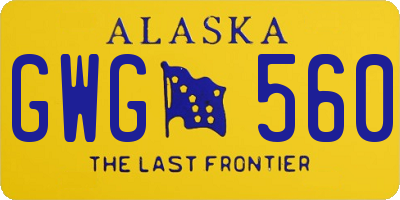 AK license plate GWG560