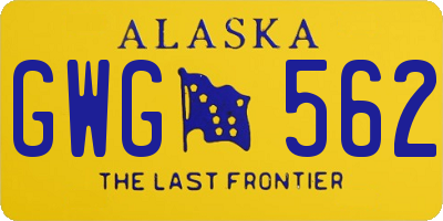 AK license plate GWG562