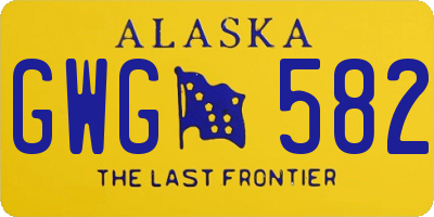 AK license plate GWG582