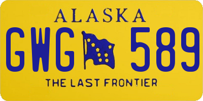 AK license plate GWG589