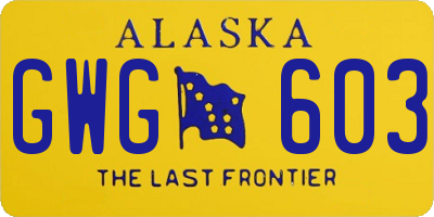 AK license plate GWG603