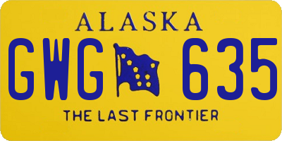 AK license plate GWG635