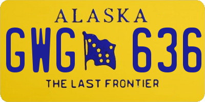 AK license plate GWG636