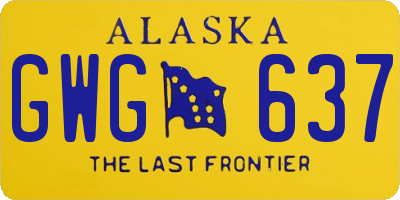 AK license plate GWG637