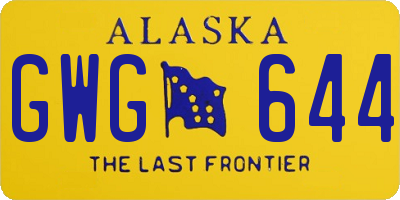 AK license plate GWG644