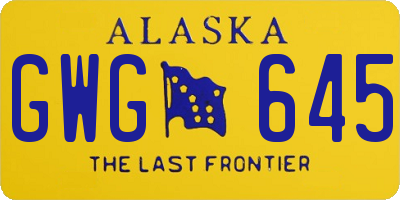 AK license plate GWG645