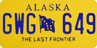 AK license plate GWG649