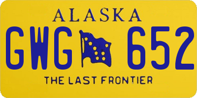 AK license plate GWG652