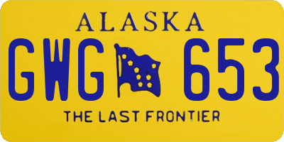 AK license plate GWG653