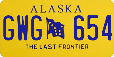 AK license plate GWG654