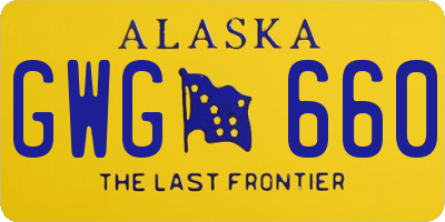 AK license plate GWG660
