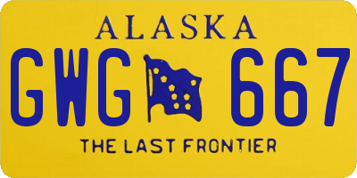 AK license plate GWG667