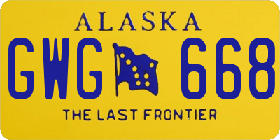 AK license plate GWG668