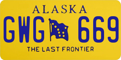 AK license plate GWG669