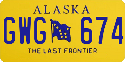 AK license plate GWG674