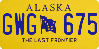 AK license plate GWG675