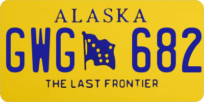 AK license plate GWG682