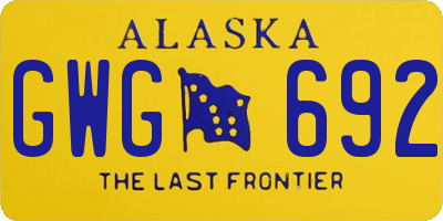 AK license plate GWG692