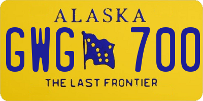 AK license plate GWG700